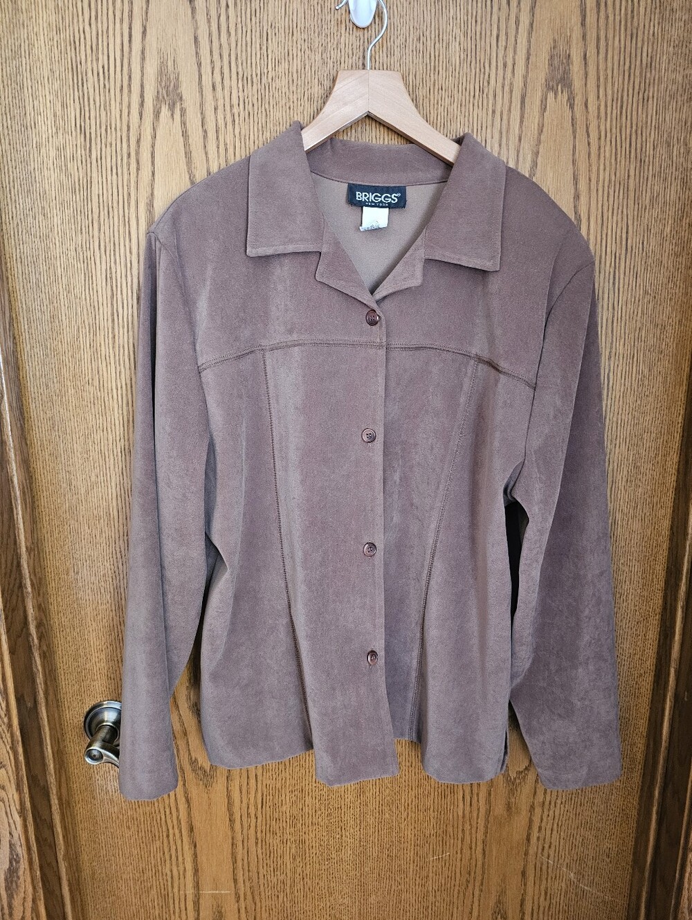 Briggs New York Faux Suede Button Front Jacket